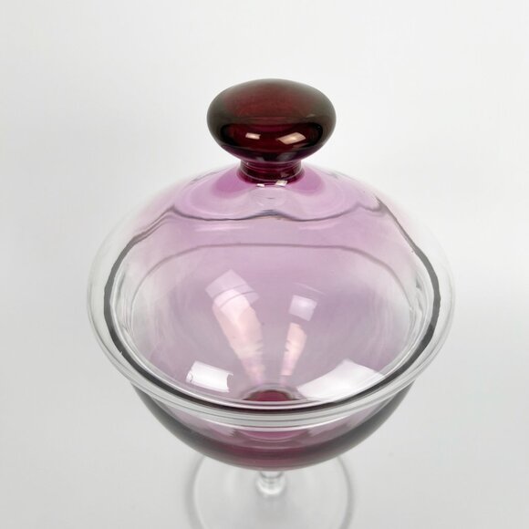 Vintage Apothecary Candy Glass Votive Pedestal Dish Lid Dark Whimsigoth Romantic - Picture 2 of 5